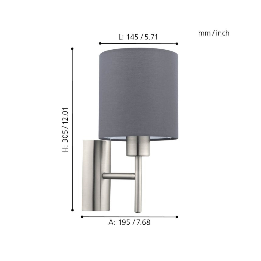 Eglo - Nástenné svietidlo 1xE27/60W/230V