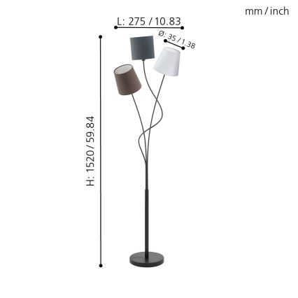 Eglo - Stojaca lampa 3xE14/40W/230V