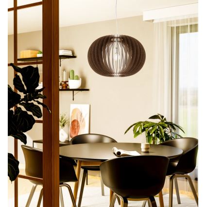 Eglo 95026 - Závesný luster na lanku STELLATO 1xE27/60W/230V pr. 70 cm hnedý