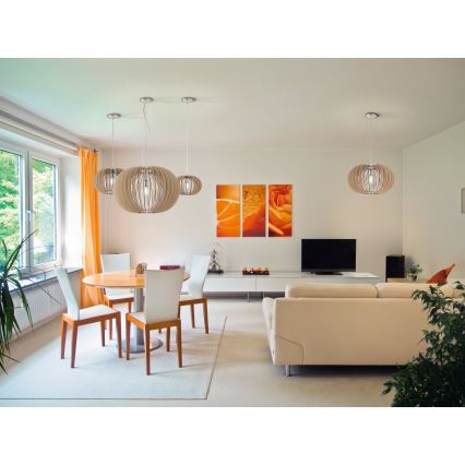 Eglo 95042 - Závesný luster na lanku STELLATO 1xE27/60W/230V priemer 70 cm béžový