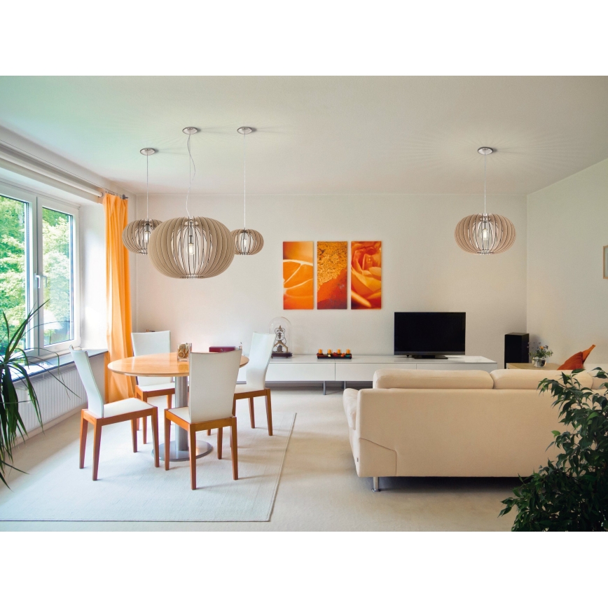 Eglo 95042 - Závesný luster na lanku STELLATO 1xE27/60W/230V priemer 70 cm béžový