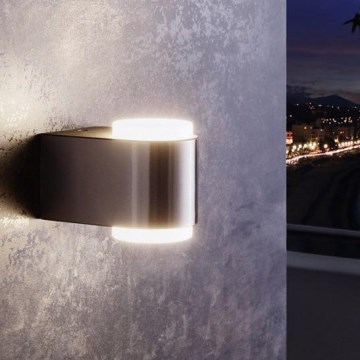 Eglo 95079 - Vonkajšie nástenné svietidlo BRIONES 2xLED/3W/230V IP44