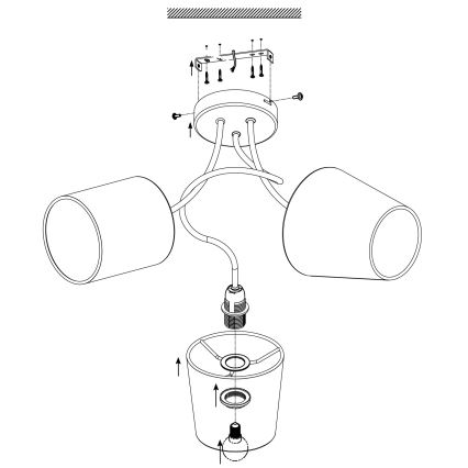 Eglo 95192 - Stropné svietidlo ALMEIDA 3xE14/40W/230V