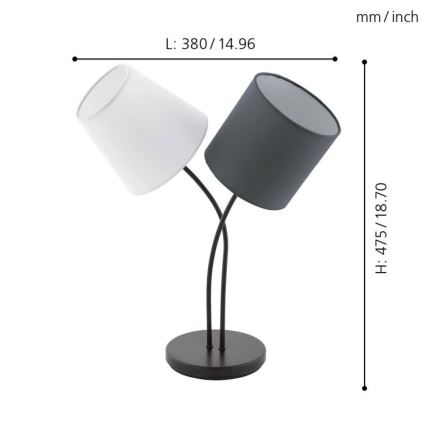 Eglo 95194 - Stolná lampa ALMEIDA 2xE14/40W/230V