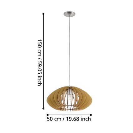 Eglo 95257 - Luster COSSANO 2 1xE27/60W/230V