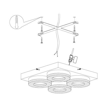 Eglo - LED Stropné svietidlo 4xLED/4W/230V