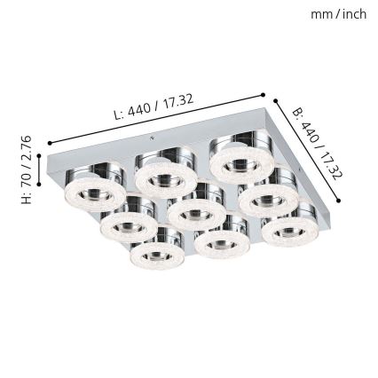 Eglo 95665 - LED Stropné svietidlo FRADELO 9xLED/4W/230V