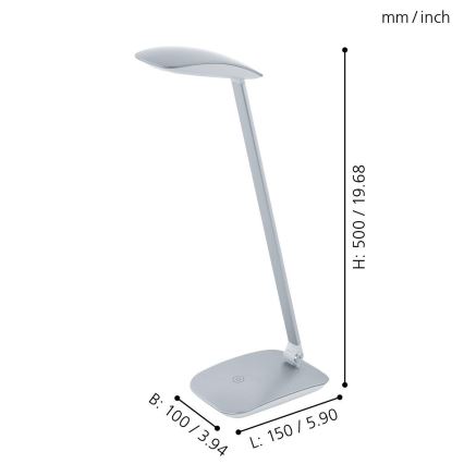 Eglo 95694 - LED stolna lampa CAJERO 1xLED/4,5W/USB