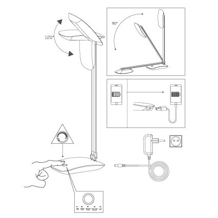 Eglo - Stmievateľná LED stolová lampa LED/4,5W/USB