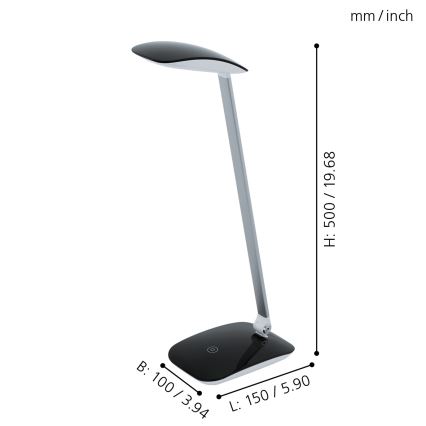 Eglo 95696 - LED stolná lampa CAJERO 1xLED/4,5W/USB