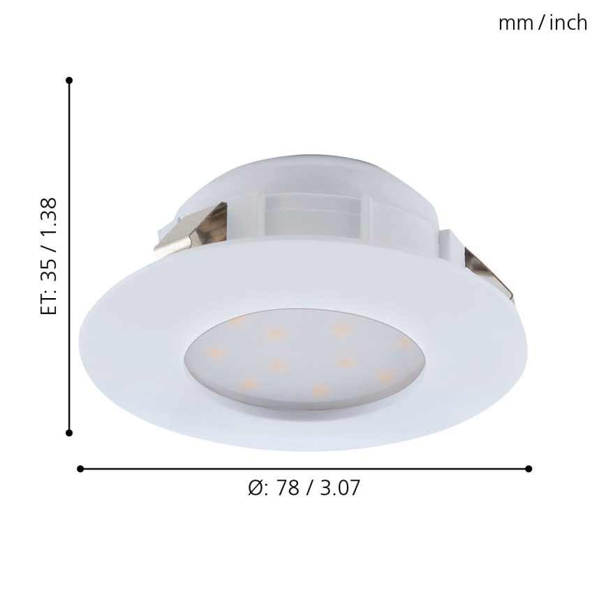 Eglo - SADA 3x LED Kúpeľňové podhľadové svietidlo PINEDA 1xLED/4,9W/230V IP44