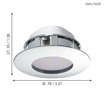 Eglo - SADA 3x LED podhľadové svietidlo PINEDA 1xLED/4,9W/230V