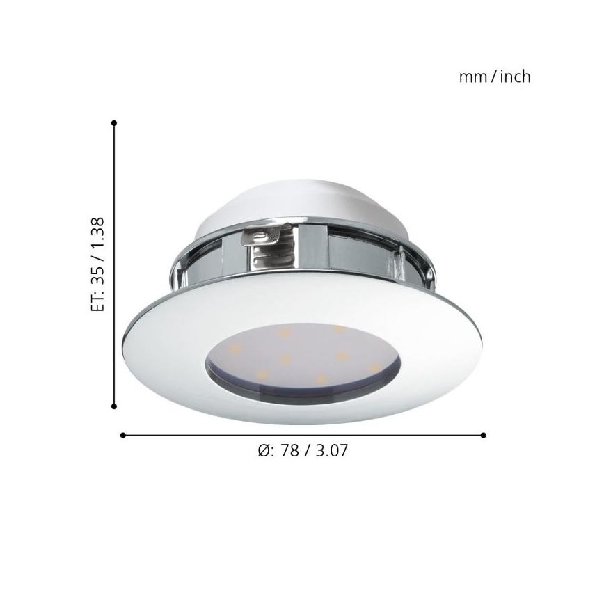 Eglo - SADA 3 ks LED zapustené stropné svietidlo PINEDA LED/4,9W/230V