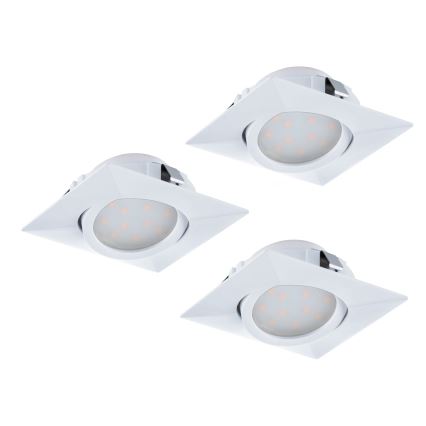 Eglo - Sada 3× LED zapustené stropné svietidlo PINEDA LED/4,9W/230V