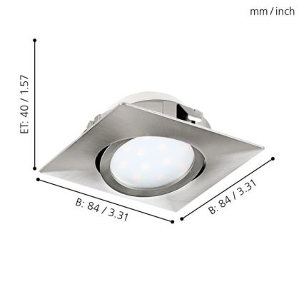 Eglo - Sada 3× LED podhľadových svietidiel PINEDA LED/4,9W/230V