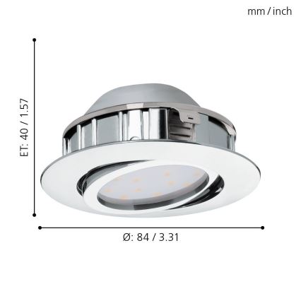 Eglo 95848 - LED podhľadové svietidlo PINEDA 1xLED/6W/230V