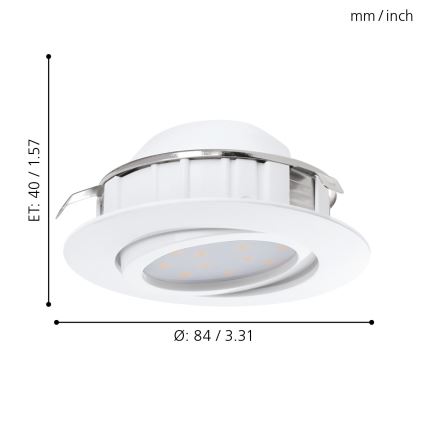 Eglo - SADA 3x LED zapustené stropné svietidlo PINEDA LED/4,9W/230V