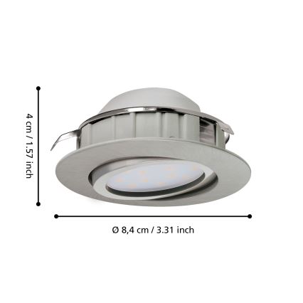 Eglo - SADA 3x LED zapustených stropných svietidiel PINEDA LED/4,9W/230V