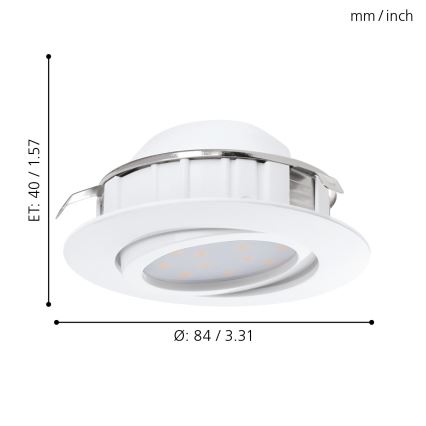 Eglo - SADA 3x LED Stmievateľné podhľadové svietidlo PINEDA 1xLED/5,5W/230V