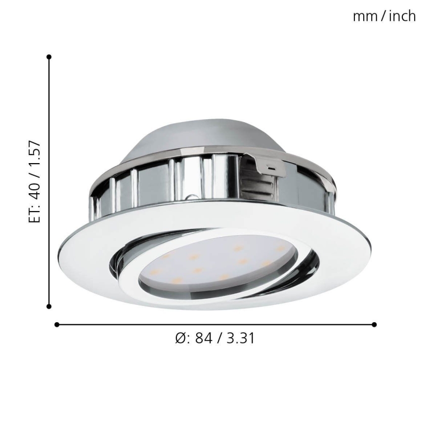 Eglo - SADA 3x LED Stmievateľné podhľadové svietidlo PINEDA 1xLED/5,5W/230V