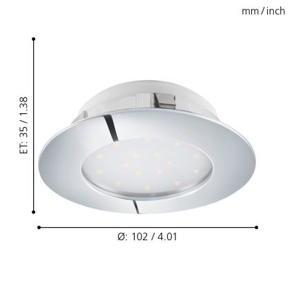 Eglo - LED zapustené stropné svietidlo LED/12W/230V