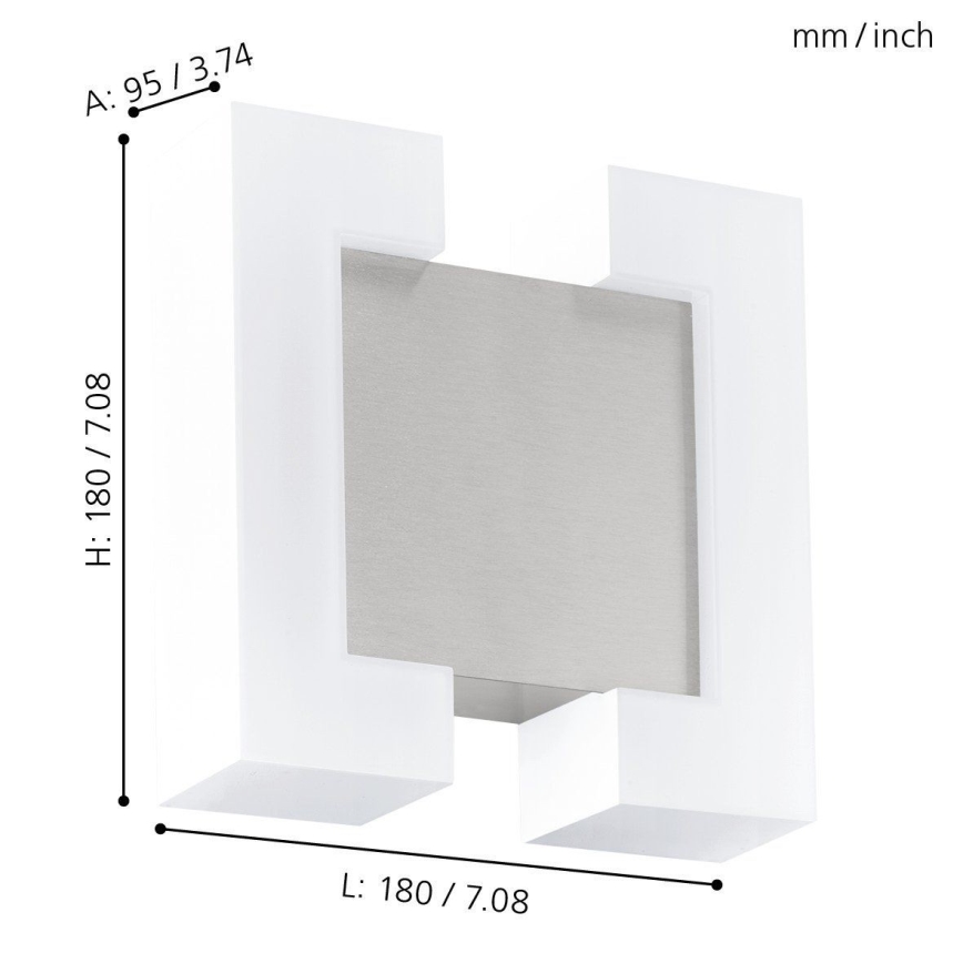 Eglo 95987 - LED Vonkajšie nástenné svietidlo SITIA 2xLED/4,8W IP44