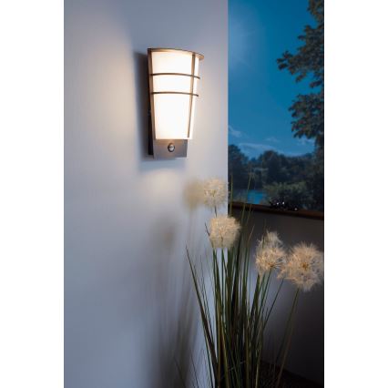 Eglo 96017 - LED Vonkajšie nástenné svietidlo s čidlom BREGANZO 1 2xLED/2,5W