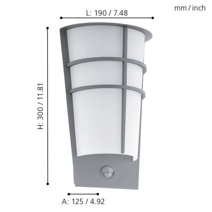 Eglo 96017 - LED Vonkajšie nástenné svietidlo s čidlom BREGANZO 1 2xLED/2,5W