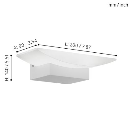 Eglo 96037 - LED Nástenné svietidlo METRASS 1xLED/5,6W/230V