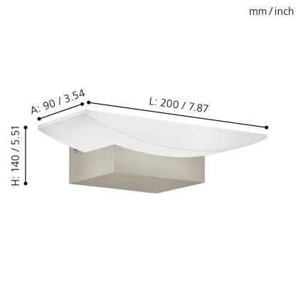 Eglo 96038 - LED Nástenné svietidlo METRASS 1xLED/5,6W/230V