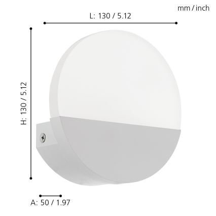 Eglo 96039 - LED Nástenné svietidlo METRASS 1 1xLED/4,5W/230V