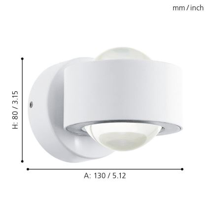 Eglo 96048 - LED Nástenné svietidlo ONO 2 2xLED/2,5W/230V