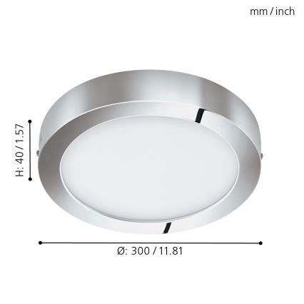 Eglo 96058 - LED kúpeľňové svietidlo FUEVA 1 LED/22W/230V IP44 pr. 30 cm