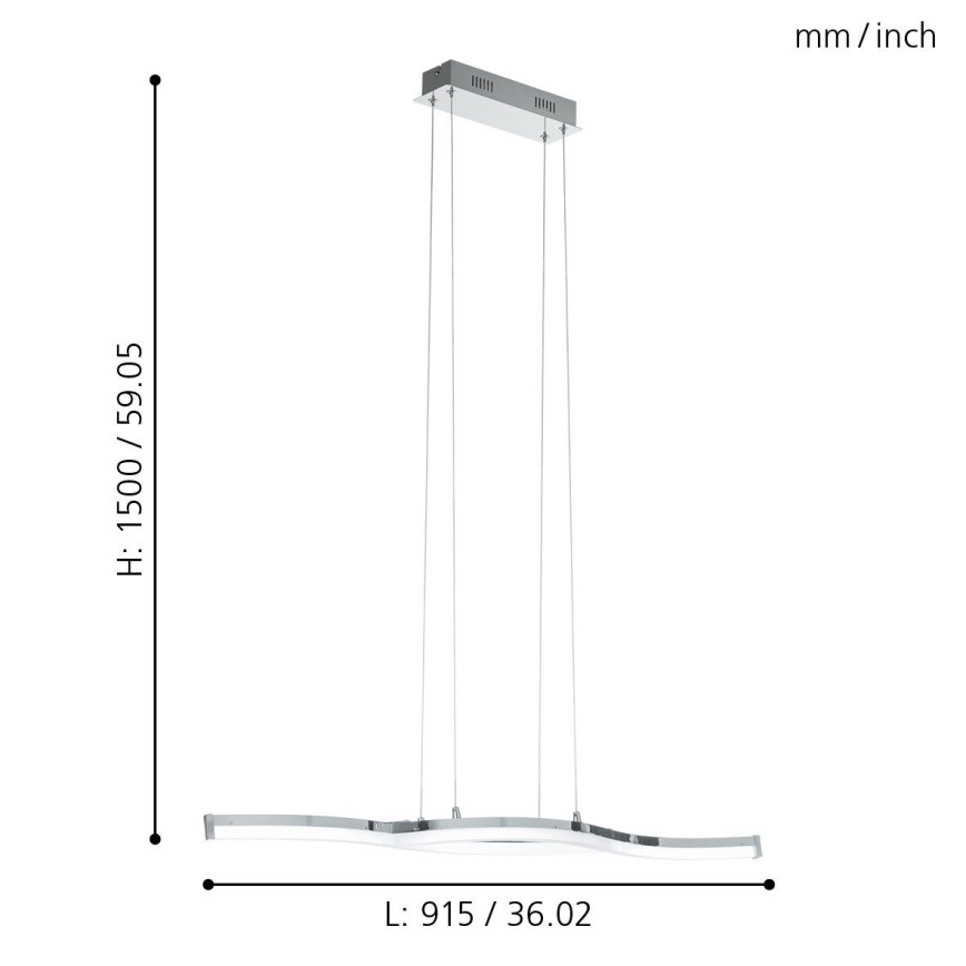Eglo 96101 - LED luster LASANA 2 2xLED/10,5W/230V