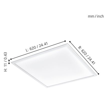 Eglo 96154 - LED stropný panel SALOBRENA LED/40W/230V