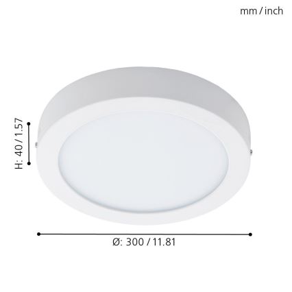 Eglo 96168 - Kúpeľňové LED stropné svietidlo FUEVA 1 LED/22W/230V IP44 priemer 30 cm