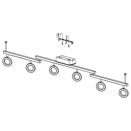 Eglo -  Bodové svietidlo 6xLED/3,2W + 3xLED/3,3/230V