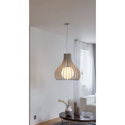 Eglo 96211 - Závesný luster na lanku TINDORI 1xE27/60W/230V pr. 50 cm biely