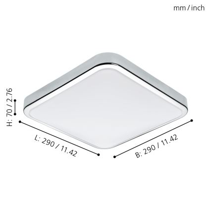 Eglo - LED Kúpeľňové stropné svietidlo LED/16W/230V IP44