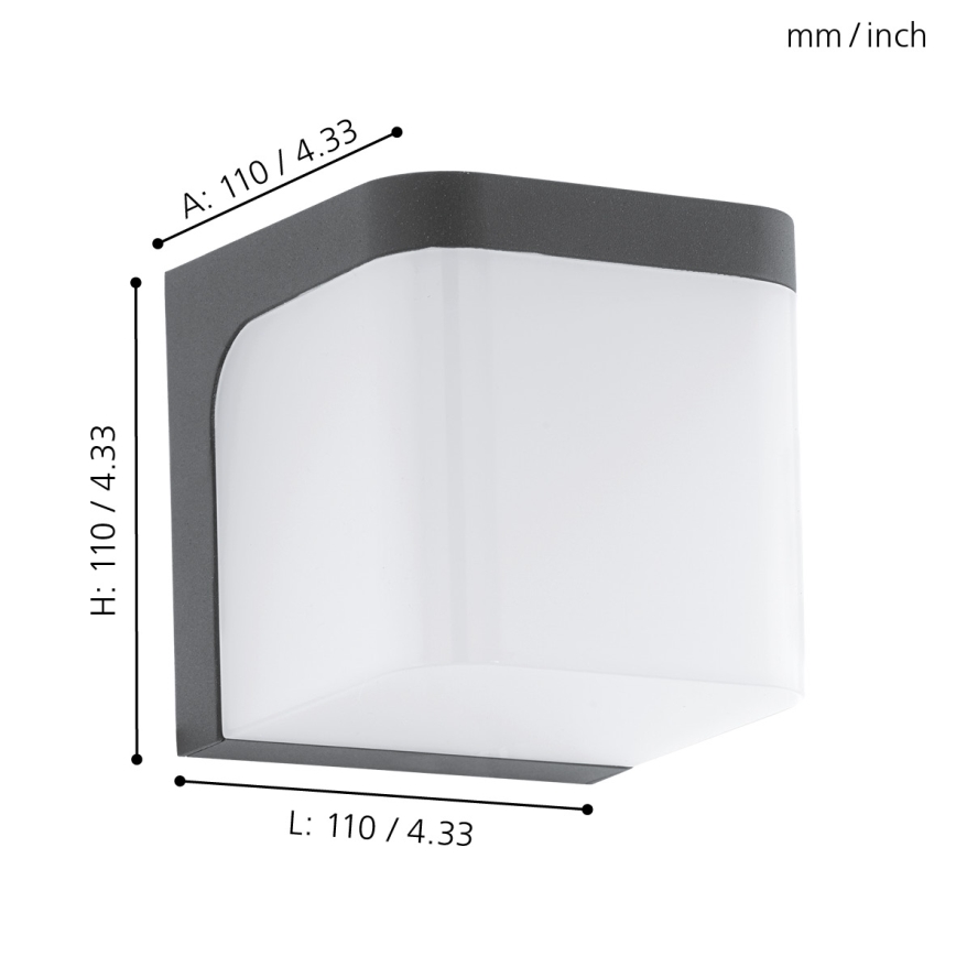 Eglo - LED Vonkajšie nástenné svietidlo LED/4,9W/230V IP44