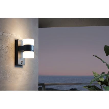 Eglo - LED Vonkajšie nástenné svietidlo s čidlom 2xLED/6W