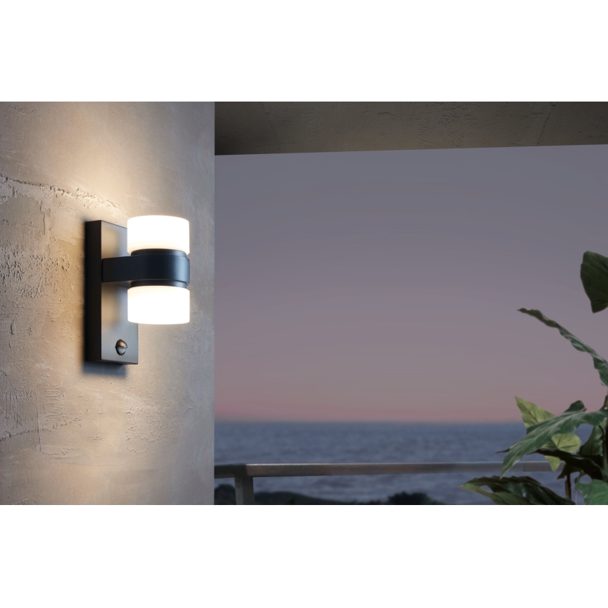 Eglo - LED Vonkajšie nástenné svietidlo s čidlom 2xLED/6W