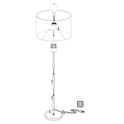 Eglo 96377 - Stojacia lampa PASTERI 1xE27/60W/230V priemer 28 cm sivá