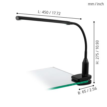 Eglo - LED Lampa s klipom LED/4,5W/230V čierna