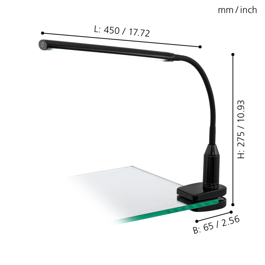 Eglo - LED Lampa s klipom LED/4,5W/230V čierna