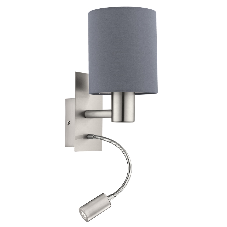 Eglo - LED Flexibilné svietidlo 1xE27/40W+LED/3,8W šedá
