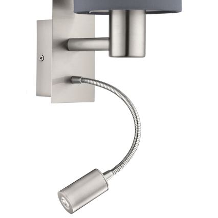 Eglo - LED Flexibilné svietidlo 1xE27/40W+LED/3,8W šedá