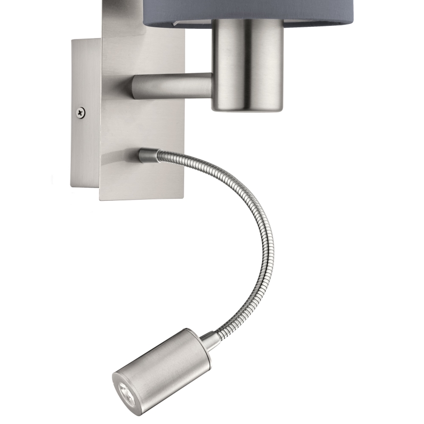 Eglo - LED Flexibilné svietidlo 1xE27/40W+LED/3,8W šedá