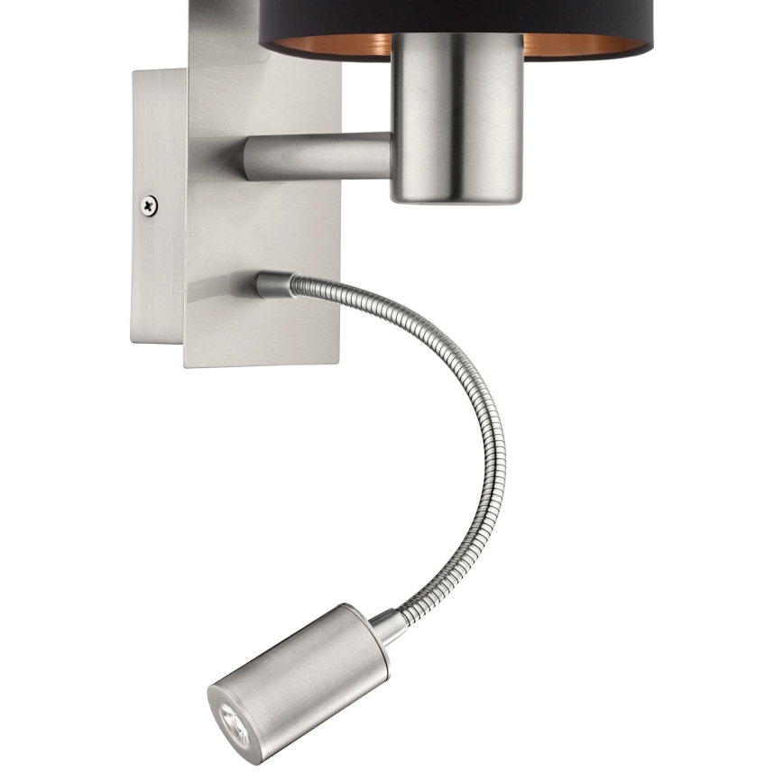 Eglo - LED Flexibilné svietidlo 1xE27/40W+LED/3,8W čierna