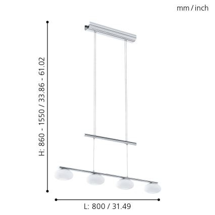 Eglo - LED Luster na lanku 4xLED/4,5W/230V